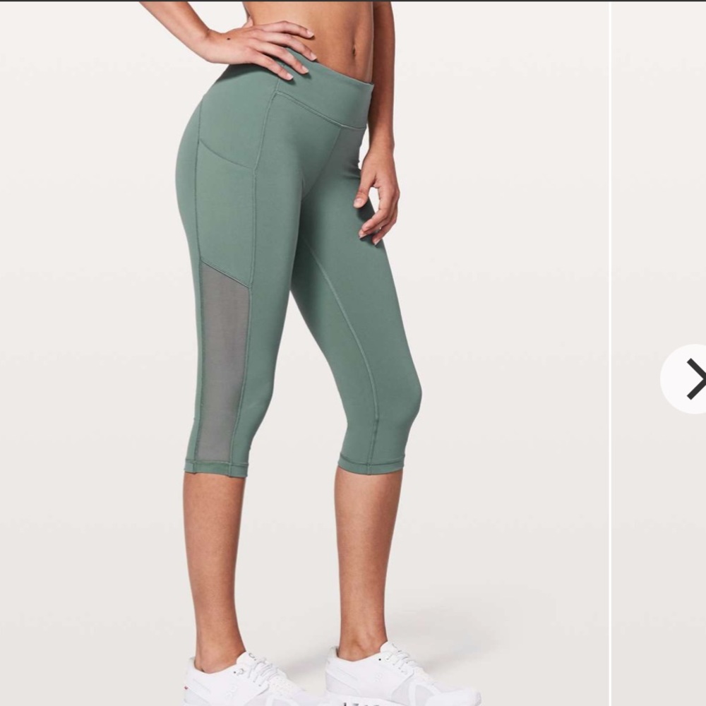 Like New Lululemon Speed Up Crop *Mesh 21" Juniper